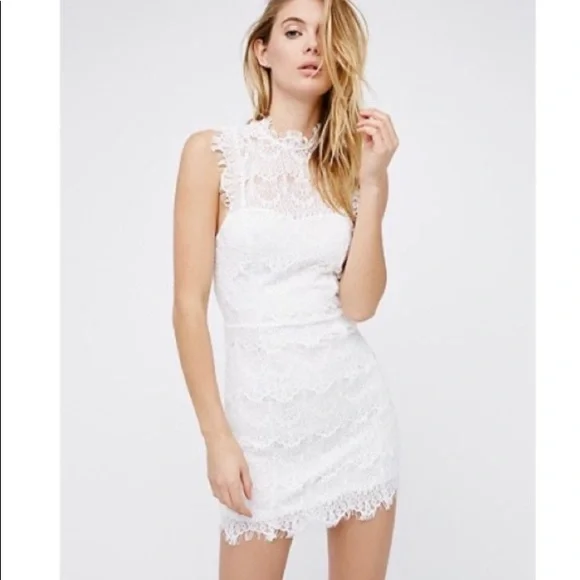 chinese dress ladies Free People Intimately Womens Lace Trim Short Bodycon Salmon Dress(XS)   The Thrifty Hippy